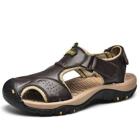 Men's Closed-Toe Leather Sandals - wholesale footwear