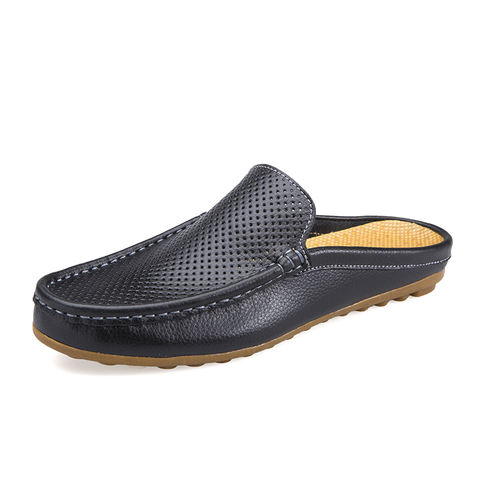 Men's Leather Mule Slippers - wholesale footwear
