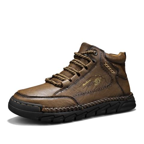 Handmade Leather High-Top Sneakers - wholesale footwear